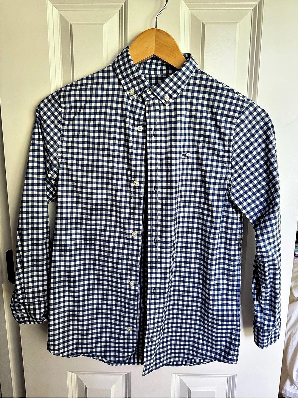 Boys Vineyard Vines On-The-Go Performance Gingham Shirt Boys Small